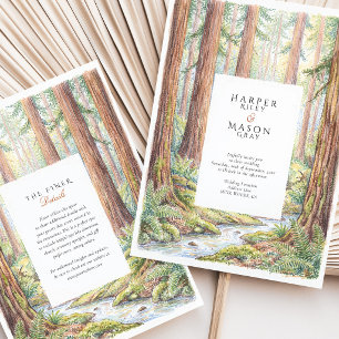 Convites Casamento na Floresta de Redwood da Califórnia em