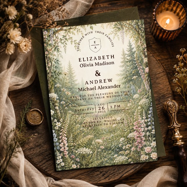 Convites Casamento na Floresta Encantada (Criador carregado)