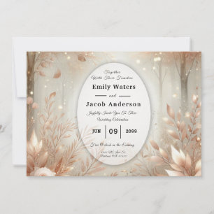 Convites Casamento na Floresta Encantada da Rosewood Dourad