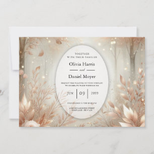 Convites Casamento na Floresta Encantada da Rosewood Dourad