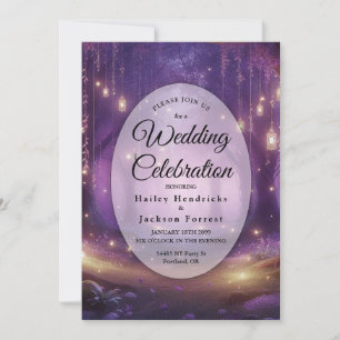Convites Casamento na Floresta Encantada de Violeta à Meia-