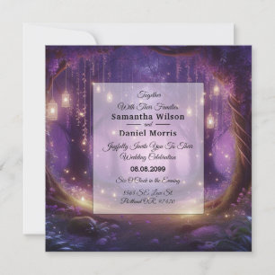 Convites Casamento na Floresta Encantada de Violeta à Meia-