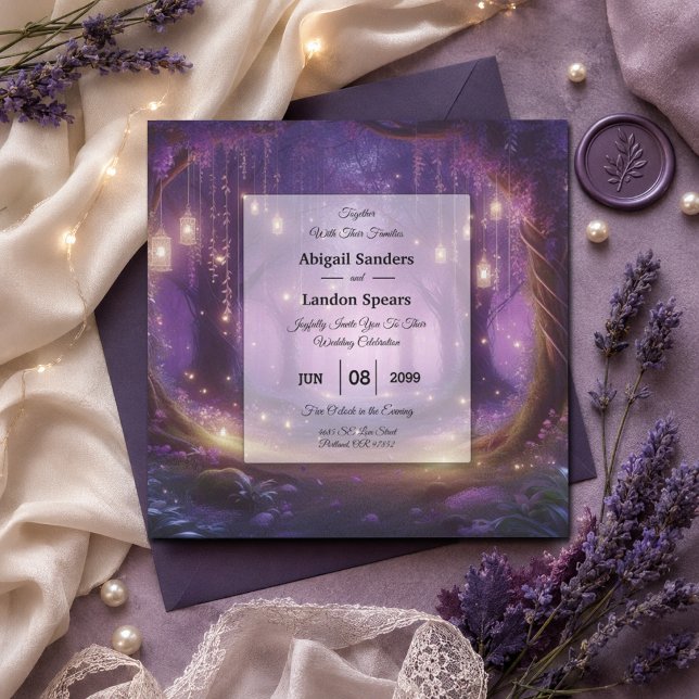 Convites Casamento na Floresta Encantada de Violeta à Meia- (Criador carregado)