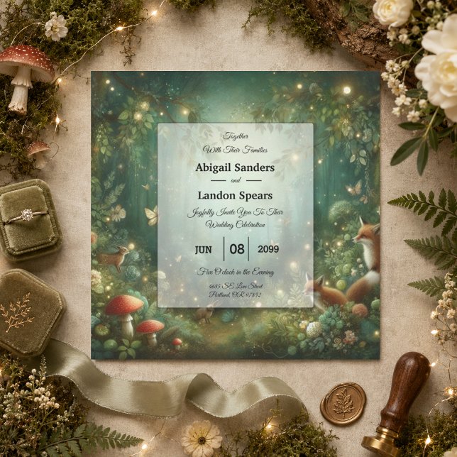Convites Casamento na Floresta Encantada Esmeralda Verde (Criador carregado)