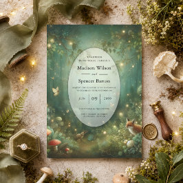 Convites Casamento na Floresta Encantada Esmeralda Verde