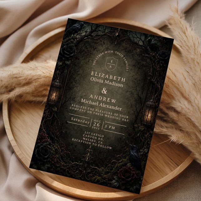 Convites Casamento na Floresta Gótica Encantada (Criador carregado)