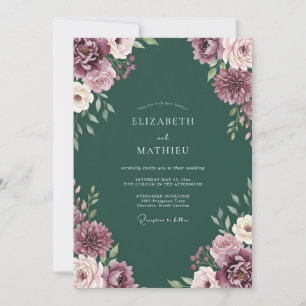 Convites Casamento na Floresta Verde Esmeralda Luxuriante