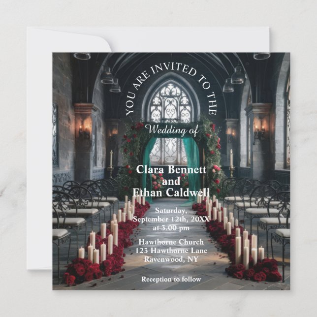 Convites Casamento na Igreja Gótica (Frente)