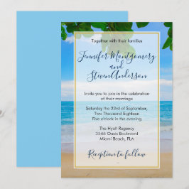 Convites Casamento na Ilha de Férias na Praia Tropical