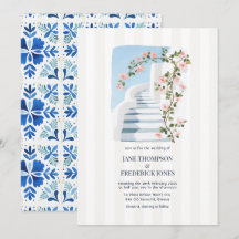 Casamento na Ilha Grega de Santorini com Bougainvi