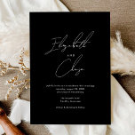 Convites Casamento Na moda de Nomes de Caligrafia Moderna N<br><div class="desc">Black Modern Calliographic Names Na moda Wedding Invitation apresenta os nomes de casais em caligrafia,  juntamente com um layout simples e moderno.</div>
