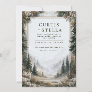 Convites Casamento na Montanha de Pinheiro Nebuloso