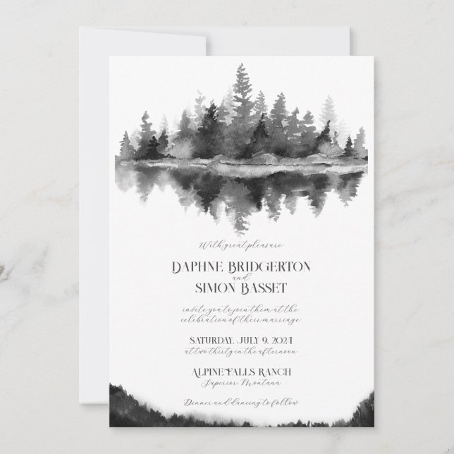 Convites Casamento na Montanha Nebulosa  (Frente)