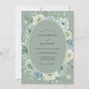 Convites Casamento na Natureza com Verde Sage Gelado