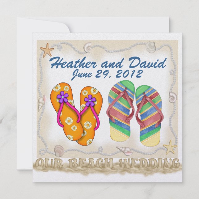 Convites Casamento na Praia (Frente)