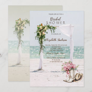 Convites Casamento na Praia Arbor Botas de Cowgirl Chuveiro