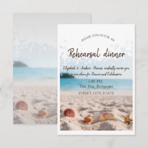 Convites Casamento na Praia,Areia,Conchas Jantar de Ensaio