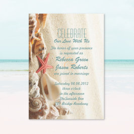 Convites casamento na praia areia do oceano conchas elegant