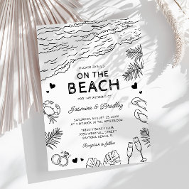 Convites Casamento na Praia Caprichoso Doodle