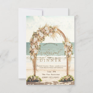 Convites Casamento na Praia Chic Arbor Rosas Jantar de Ensa