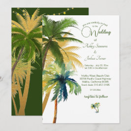 Convites Casamento na Praia com Palmeira