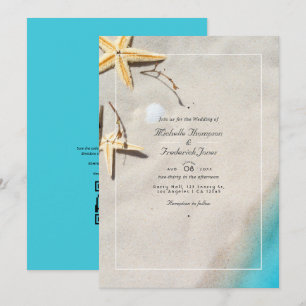 Convites Casamento na Praia com RSVP por Código QR de Verão