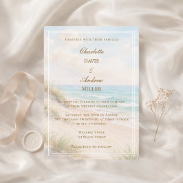 Convites Casamento na praia costeira