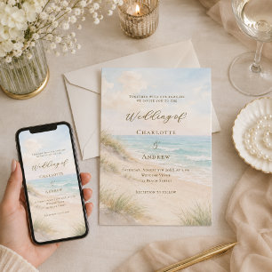 Convites Casamento na praia costeira