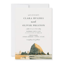 Casamento na Praia da Costa de Oregon com Rochas n