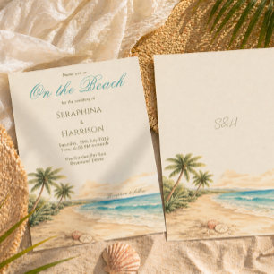 Convites Casamento na Praia de Destino Costeiro Tropical
