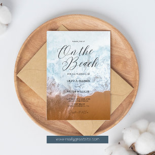 Convites Casamento na praia de verão no oceano azul