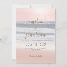 Convites Casamento na Praia do Pôr do Sol | Casamento à Bei