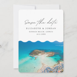 Convites Casamento na Praia Konnos Chipre Salvar a Data