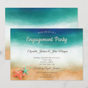 Convites Casamento na Praia, Noivado com Estrela-do-Mar