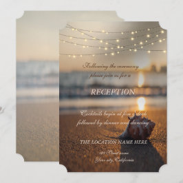 Convites Casamento na Praia Pôr do Sol Recepção de Conchas 