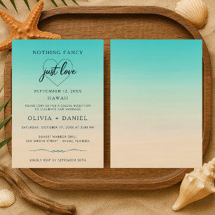Convites Casamento na Praia Recepção de Elopamento Aquarela
