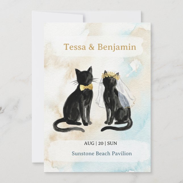 Convites Casamento na Praia Salve a Data – Tessa & Benjamin (Frente)