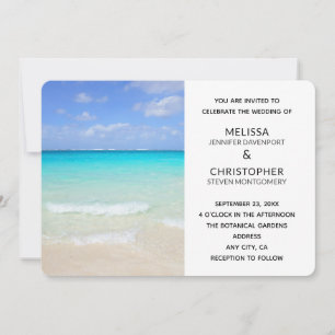 Convites Casamento na Praia Tropical Azul Caribenha
