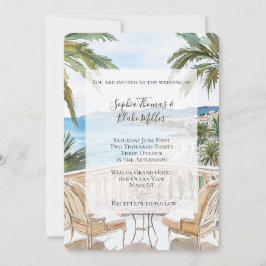 Convites Casamento na Praia Tropical da Riviera Francesa