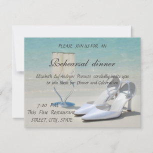 Convites Casamento na Praia, Vidro, Salto Alto Jantar de En