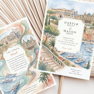 Convites Casamento na Riviera Francesa de Mônaco Monte Carl