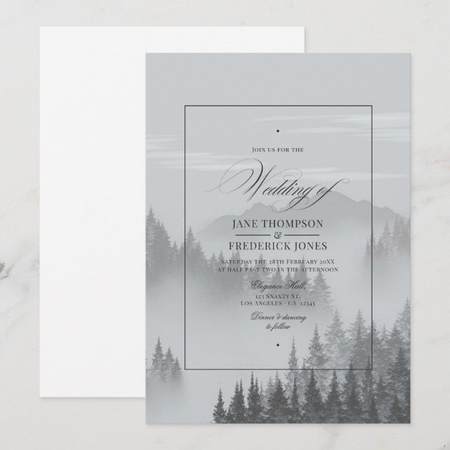 Convites Casamento nas Montanhas (Frente/Verso)