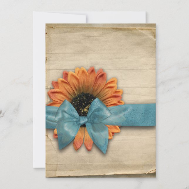 Convites Casamento Natural de Girassol Simples (Frente)