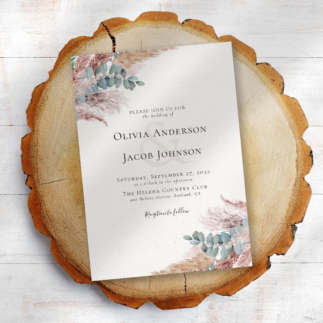 Convites Casamento Natural de Grass da Boêmia Moderna (Criador carregado)