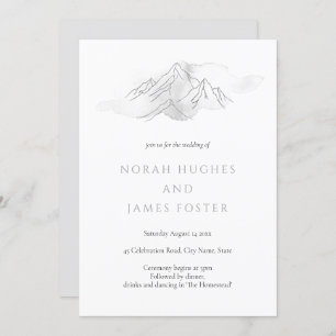 Convites Casamento Natural Elegante Da Montanha De Aquarela
