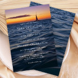 Convites Casamento Náutico Contemporâneo da vela Sunset<br><div class="desc">Uma escolha casual moderna em convites para casamento,  essa design funciona bem para casamentos costeiros ou de destino ou qualquer casamento com tema náutico. É uma escolha maravilhosa para casais que gostam de velejar,  iate ou barco. Pronto para personalizar com suas informações específicas.</div>