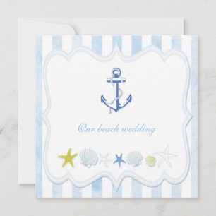 Convites Casamento Náutico de Corte Azul