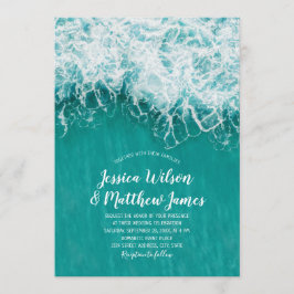 Convites Casamento Náutico de Destino do Oceano Onda de Pra