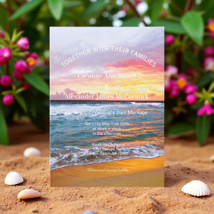 Convites Casamento náutico de Verão de praia sunset Elegant