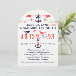 Convites Casamento Náutico do Marinho de aves de coral mode